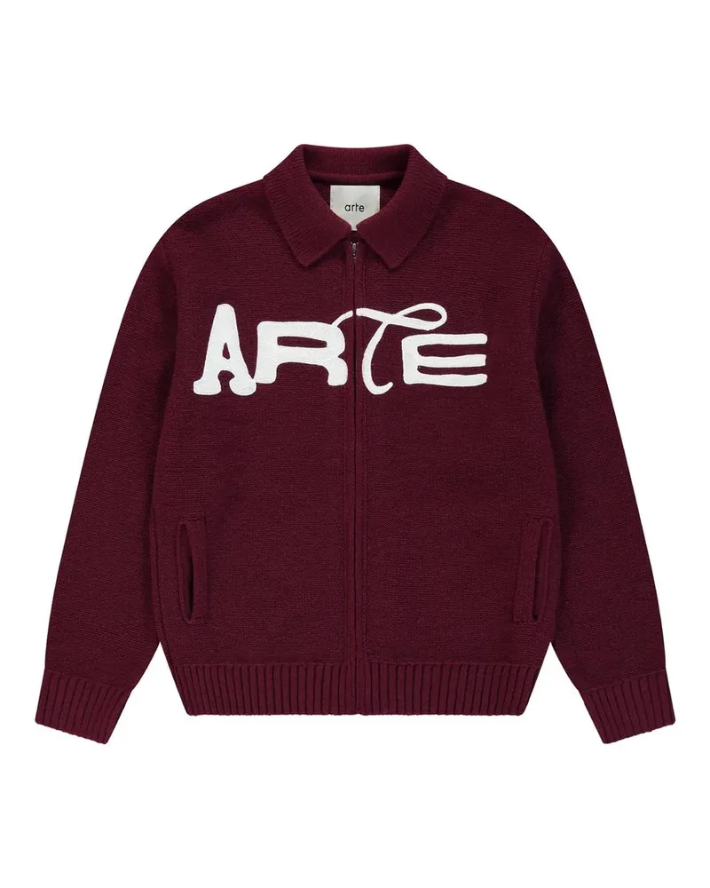 Arte Antwerp Stencil Zip Cardigan Rot