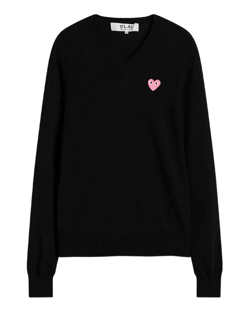 Comme des Garçons u Sweater Pink Emblem Knit Schwarz