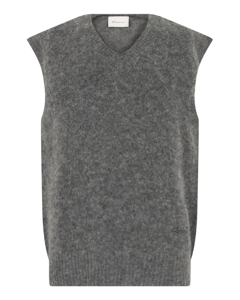 AMI Paris Ami Sleeveless Sweater Grau