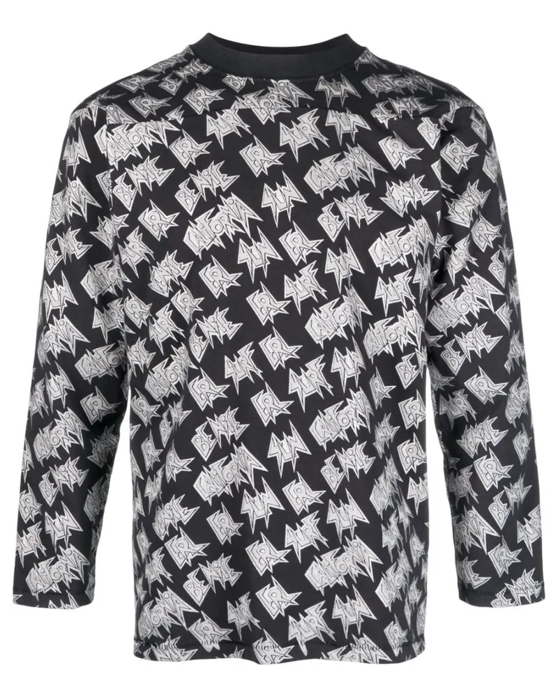 ERL Unisex Bedrucktes Langarmshirt Strick 06t014 Schwarz