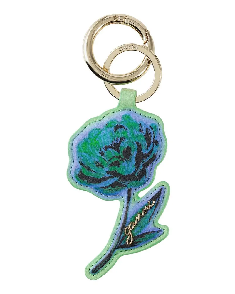 Ganni Flower Keyring Grün