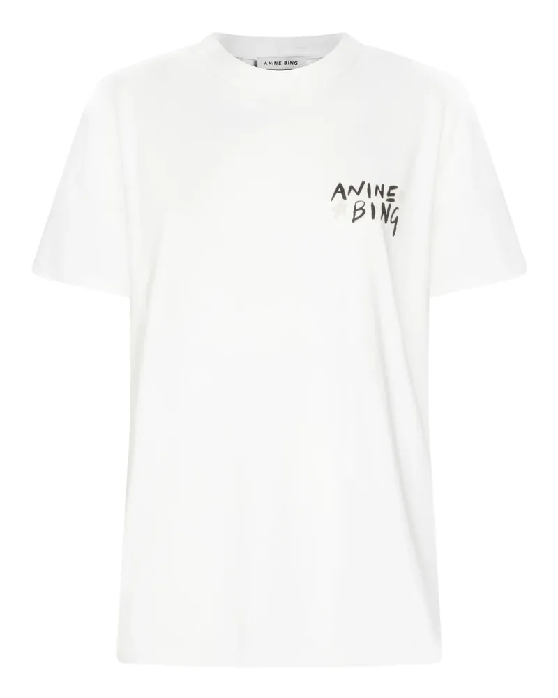 Anine Bing Walker Tee Empowerment  Ivory Weiß