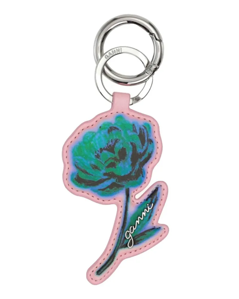 Ganni Flower Keyring Weiß