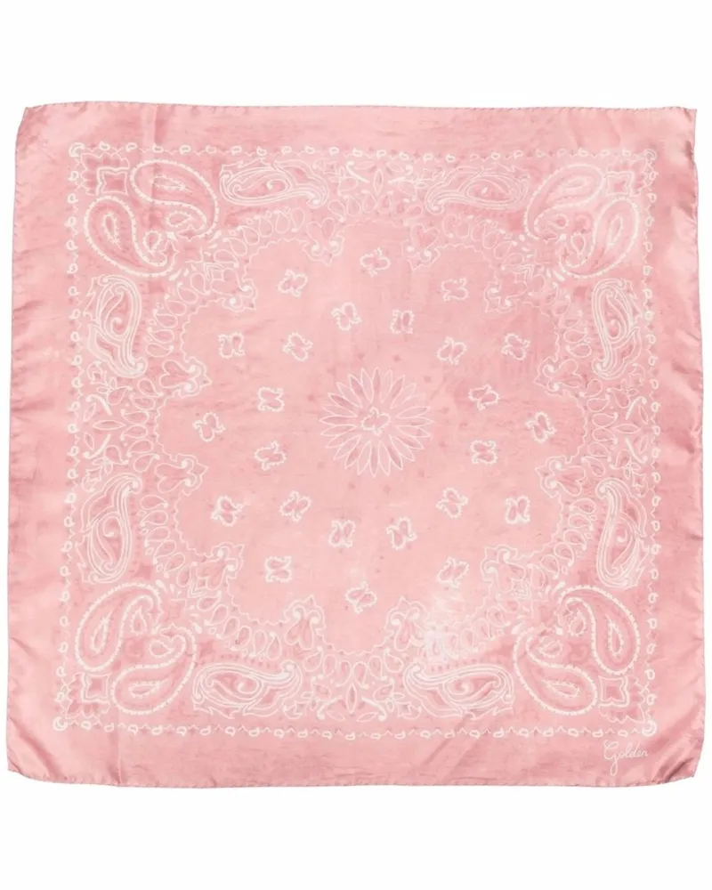 Golden Goose Golden Foulard Paisley Print Silk Rose