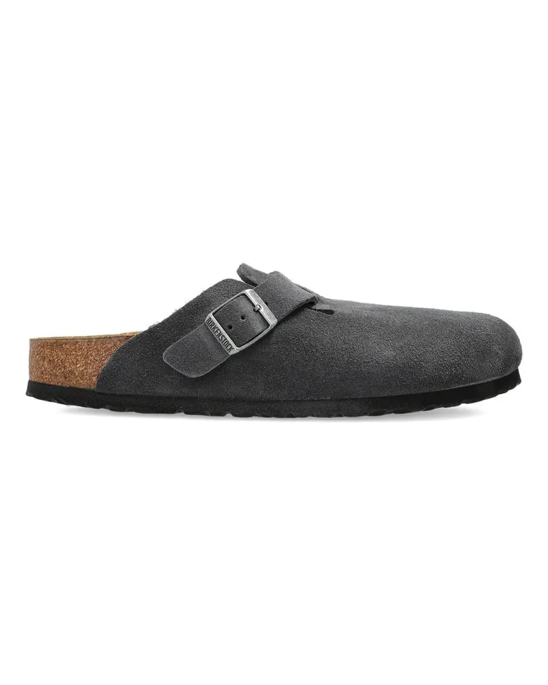 Birkenstock Boston Charcoal, Suede Leather Grau