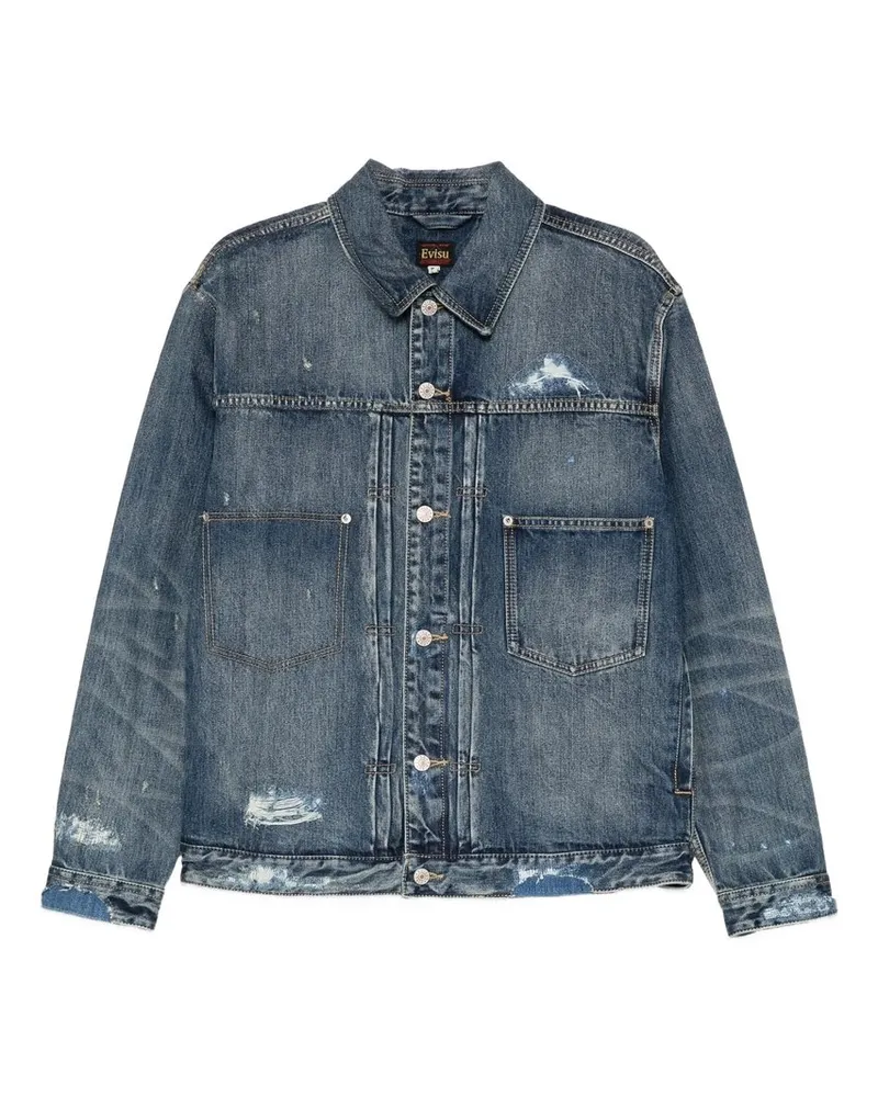 Evisu Ej, Pink Daikoku Denim Jacket Blau