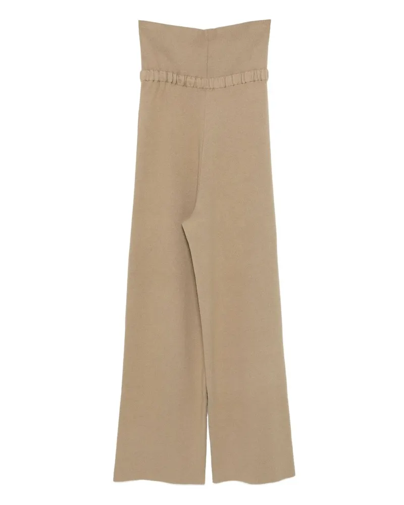 Aya Muse Fold Over Seam Pant Beige