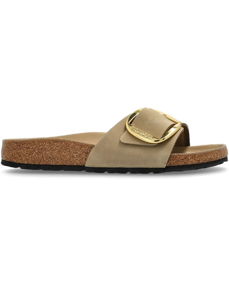 Birkenstock Madrid Big Buckle Tabacco Brown, Oiled Leather Beige