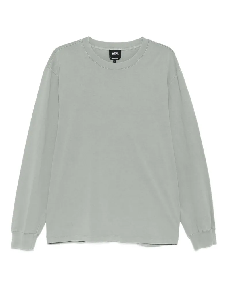 A.P.C. T-shirt Manches Long Apc Hiver26 Gots Grün
