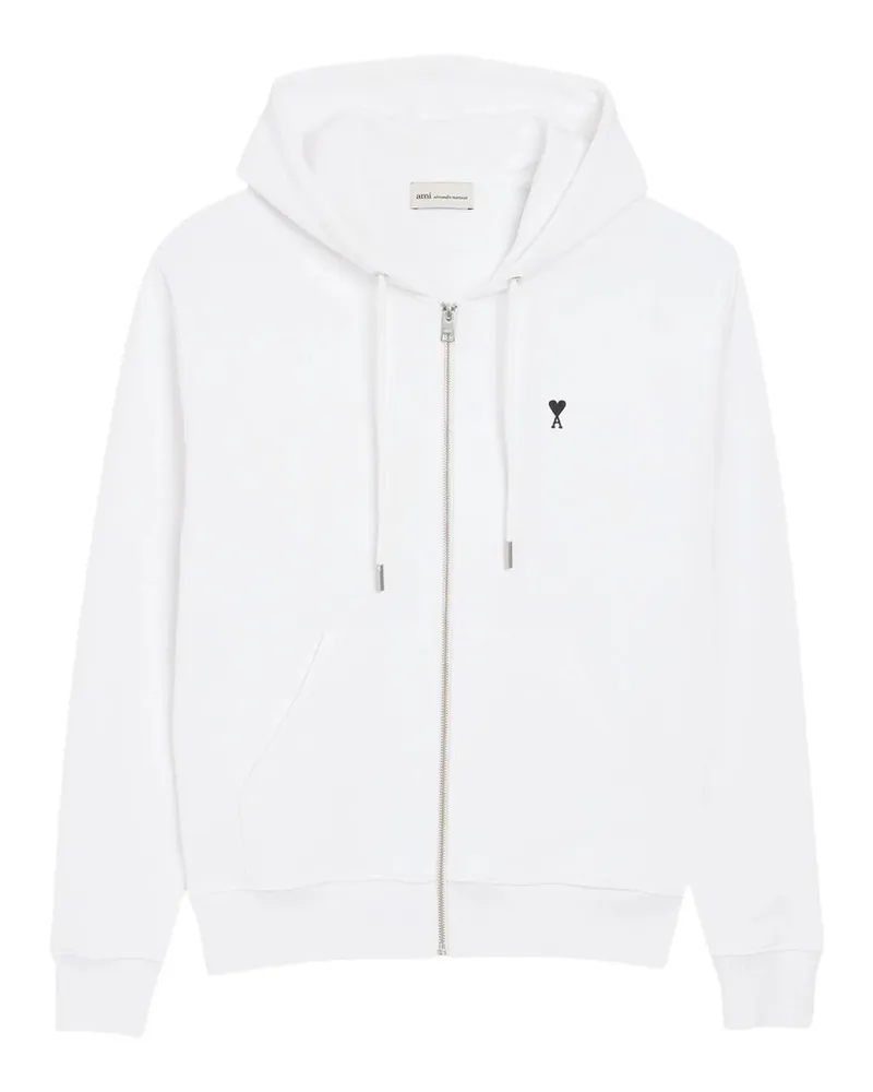 AMI Paris Hoodie With Contrasted Ami de Coeur Weiß