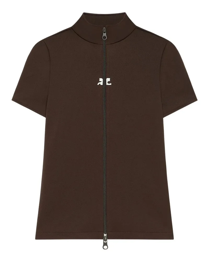 Courrèges Interlock Zipped Top Braun
