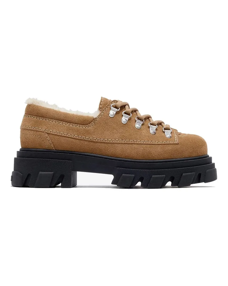 Ganni Cleated Derbies Suede Braun