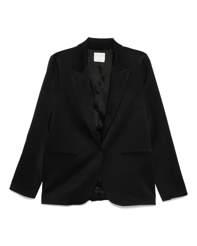 forte_forte Matte Anvers Satin Spear Collar Jacket Schwarz