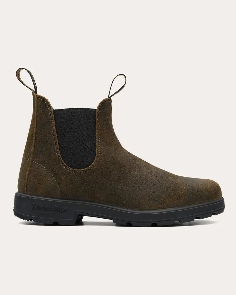 BLUNDSTONE 1615 Dark Olive Waxed Suede Braun