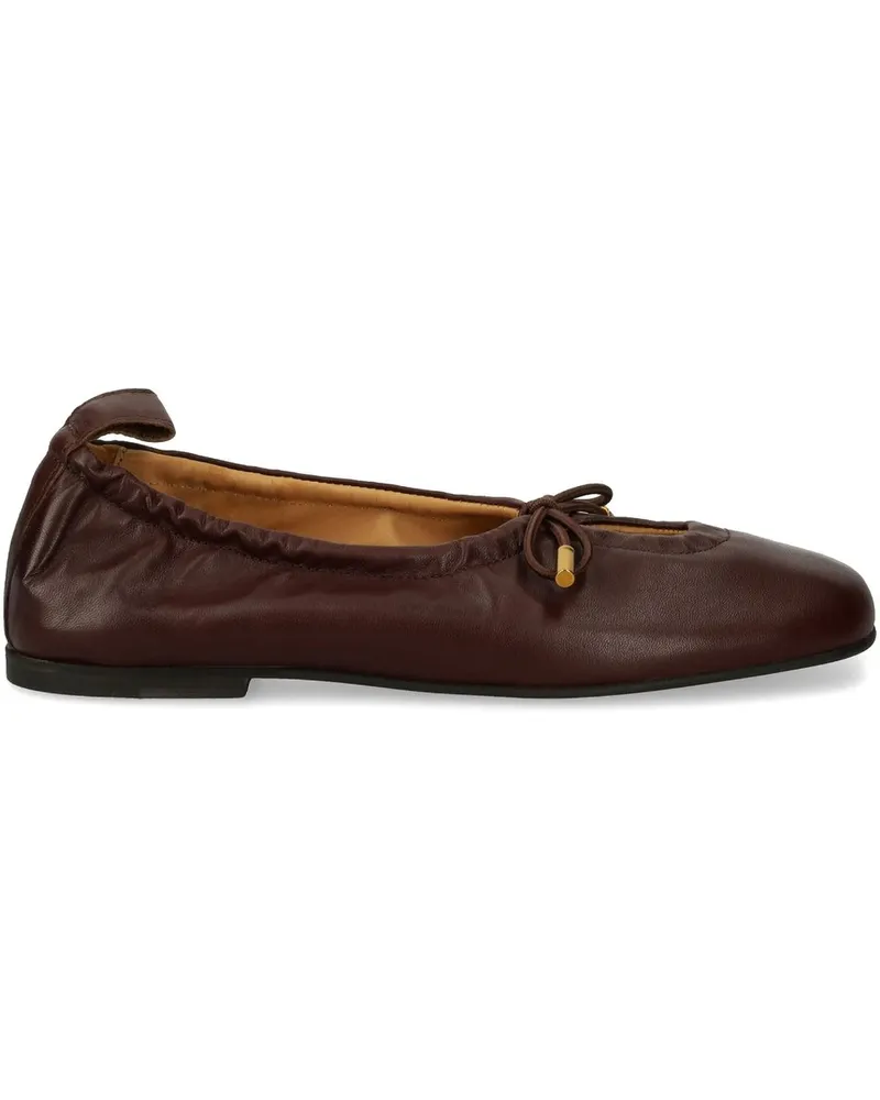 Alohas Rosalind Brown Leather Ballet Flats Braun
