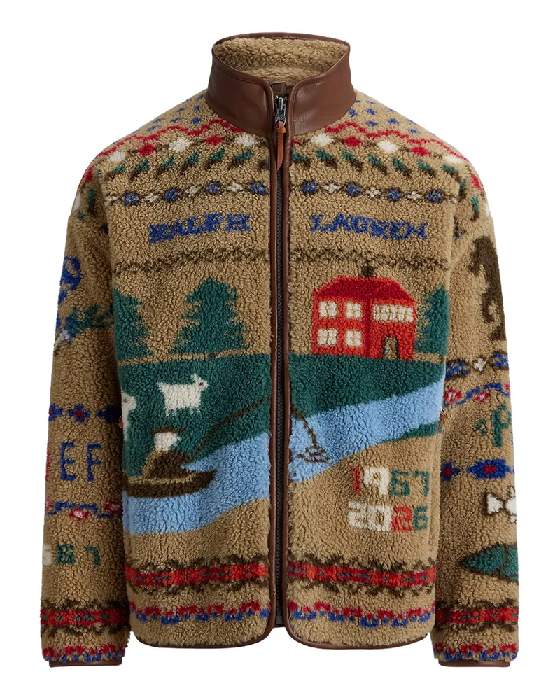 Ralph Lauren Scenic Pile Fleece Jacket 710b26317001 Braun
