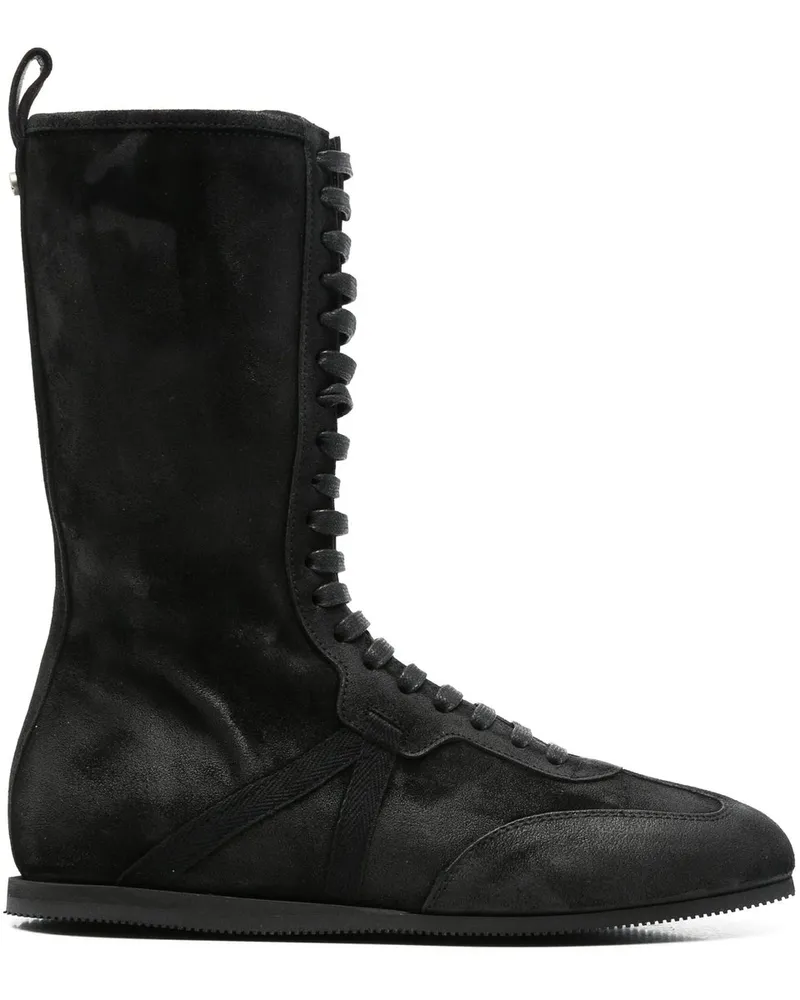 Ann Demeulemeester Fides Soft High Top Boxing Sneakers Schwarz