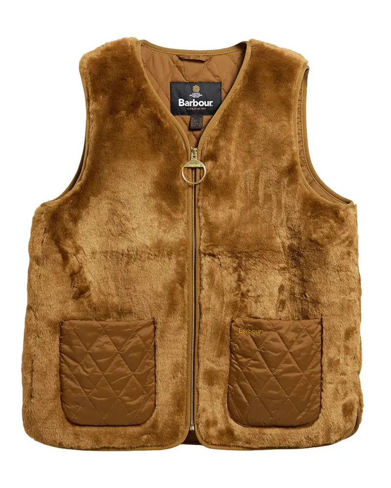 Barbour Karin Faux Fur Gilet Lgi0201 Braun