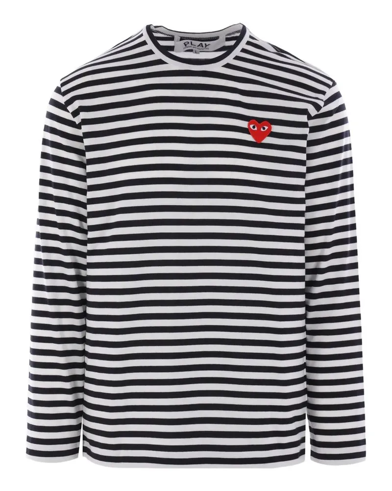 Comme des Garçons u T-shirt Red Emblem Knit Schwarz