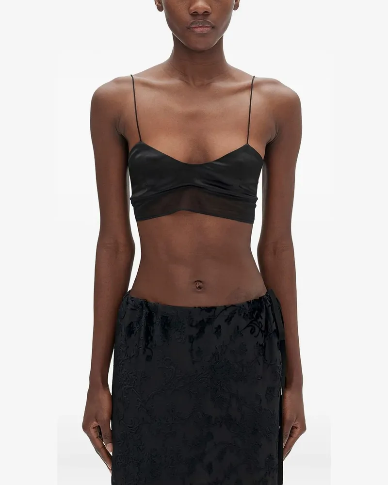 Ann Demeulemeester Abelina Bra With Tulle Border Schwarz