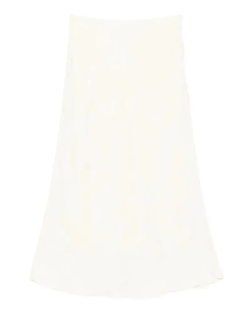 forte_forte Gonna Longuette Sbieca Jaquard Fluido Bouquet Weiß