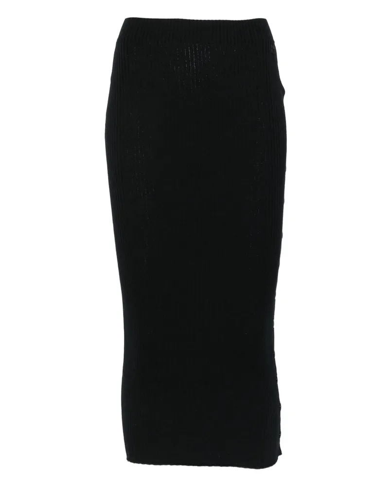Courrèges Multi Snap Light Rib Skirt Schwarz