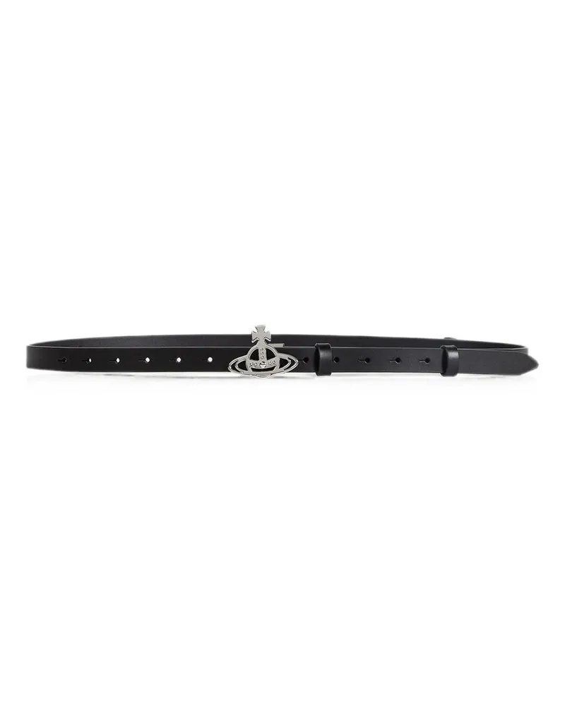 Vivienne Westwood Small Line Orb Buckle/silver Schwarz