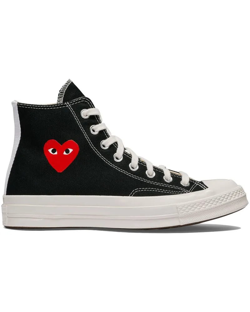 Comme des Garçons C70 Kleine Rote Herz Hi Top Schuhe P1k129001 Schwarz