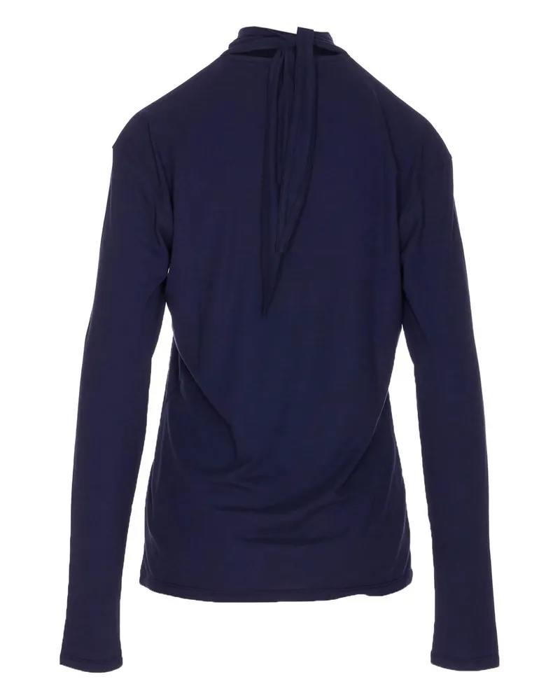Christophe Lemaire Long Sleeve Foulard Top Blau