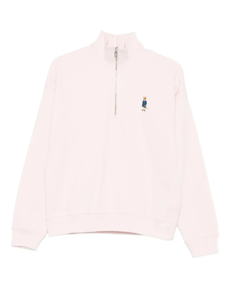 Kitsuné Dressed Fox Half Zip Sweatshirt Rose