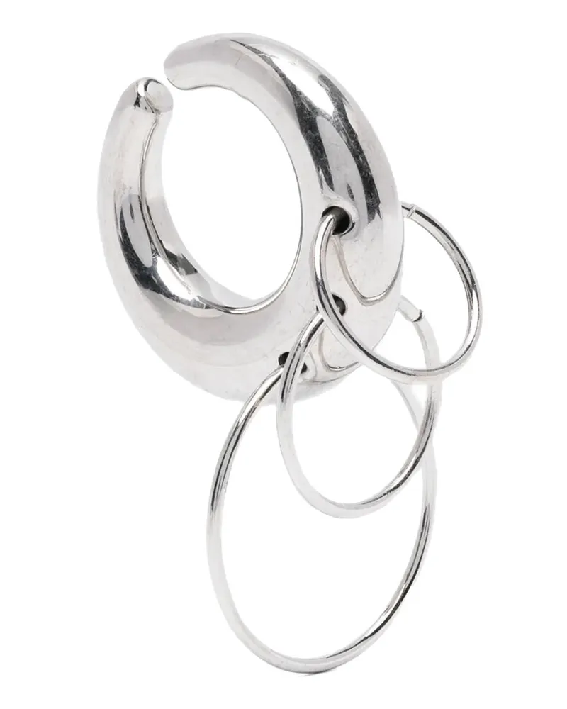 PANCONESI Pierced Circle Cuffs Argento Orange