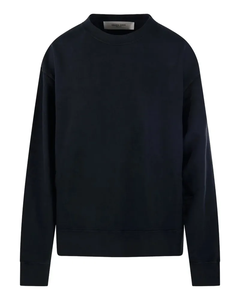 Golden Goose Boxi Sweatshirt Cotton Fleece Logo Patch Schwarz