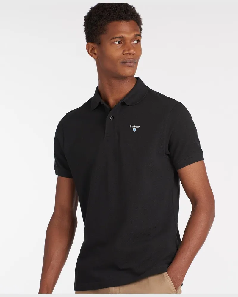 Barbour Polo sportiva nera Schwarz