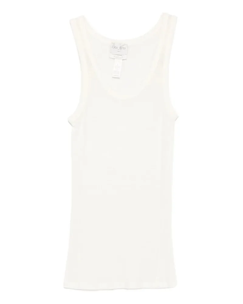 forte_forte Wool Ribbed American Tank Top Weiß