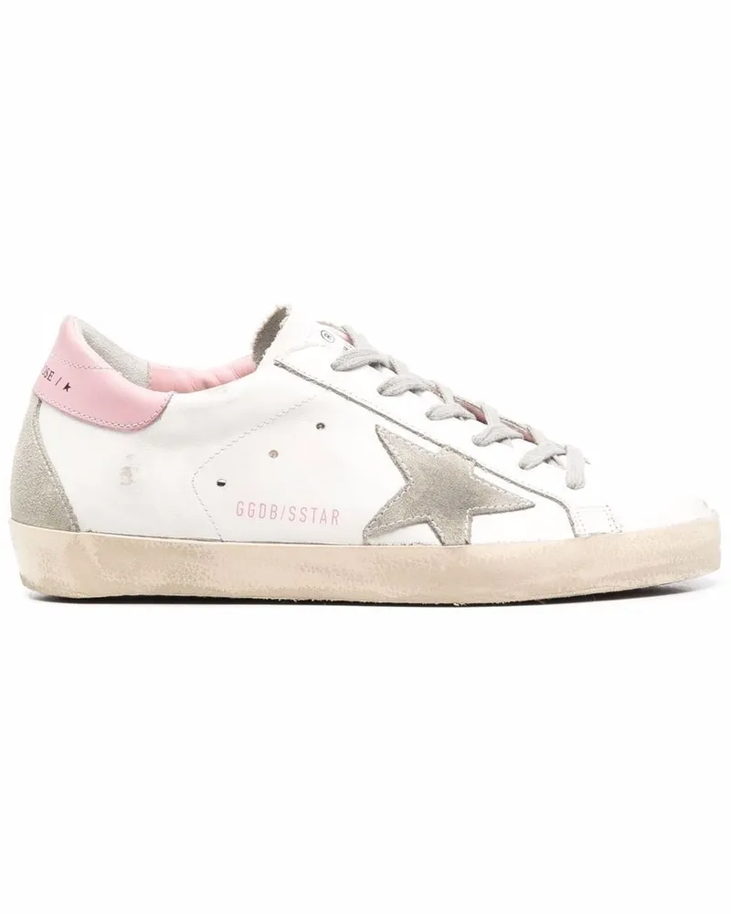 Golden Goose Super-star Leather Upper And Heel Suede Star And Spur Cream Sole Mehrfarbig