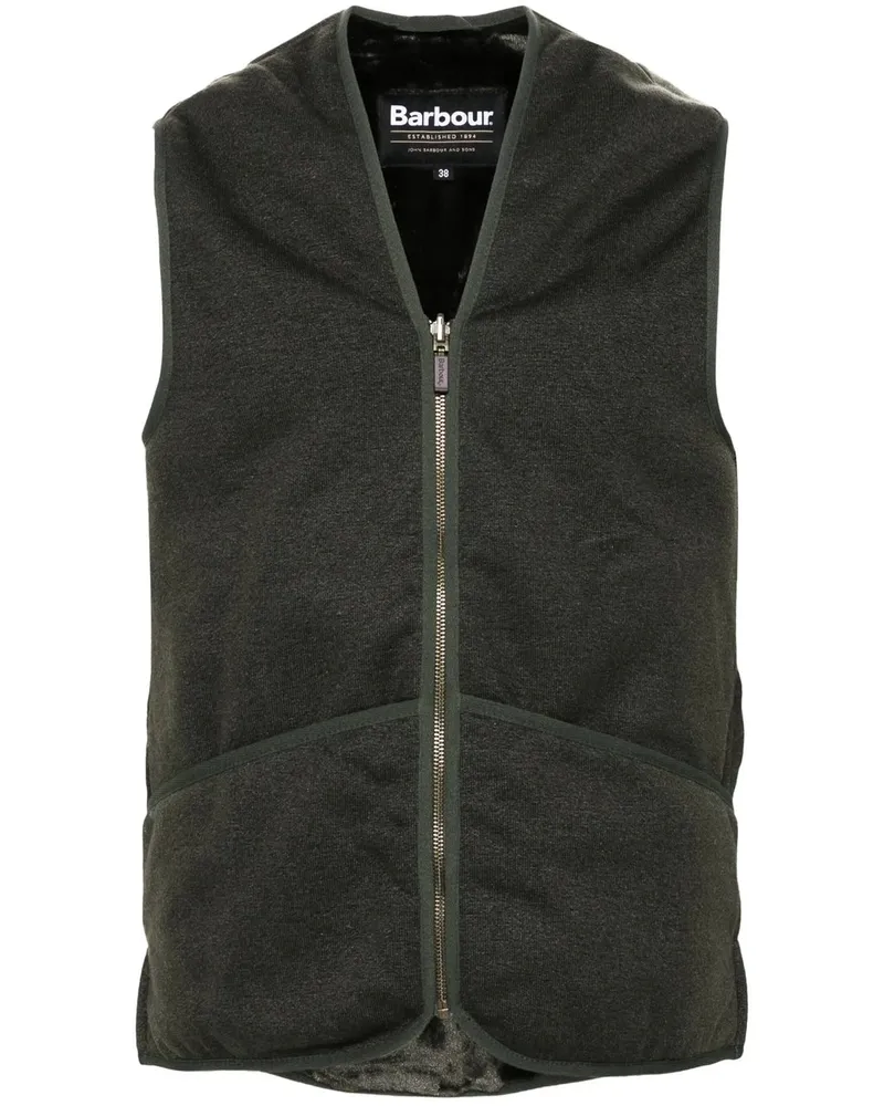 Barbour Warm Pile Waistcoat Zip Grün