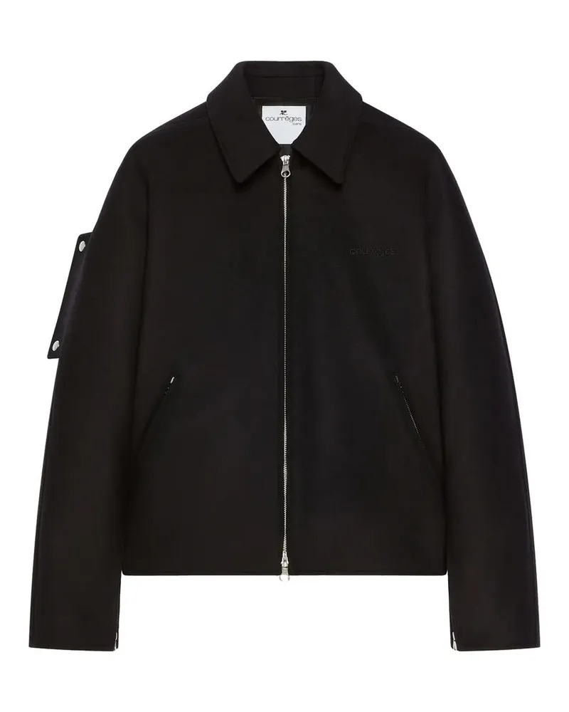 Courrèges Embroidered Bomber Schwarz