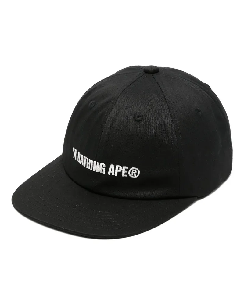 BAPE Logo Panel Cap m Schwarz