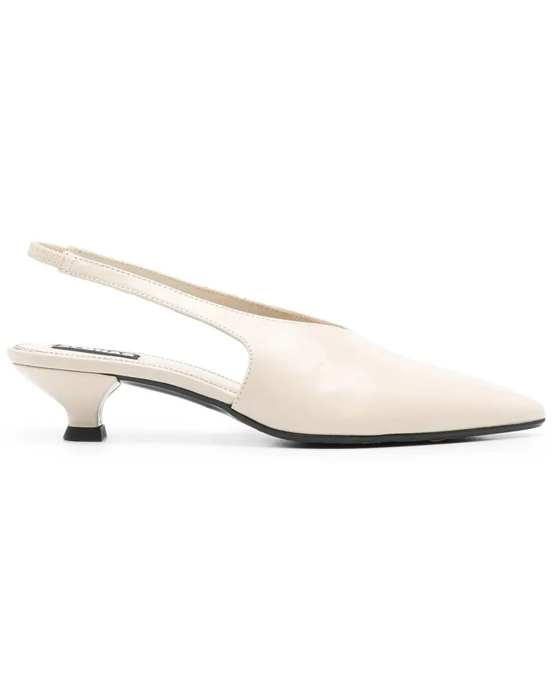 Alohas Eros Cream Leather Mules Beige