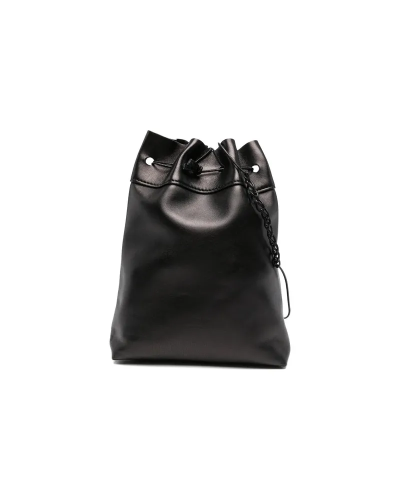 forte_forte Secchiello Piatto Piccolo Pelle Schwarz