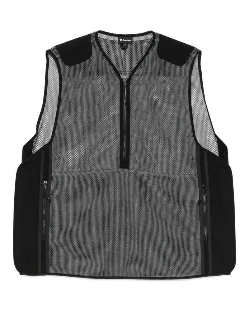 Goldwin Tonalith Mesh Half Zip Vest Schwarz