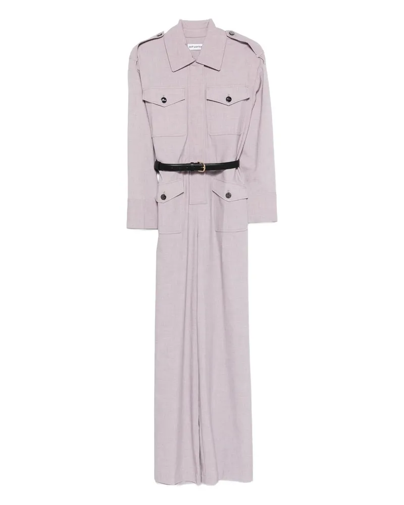 Self-Portrait Lilac Twill Jumpsuit Mehrfarbig