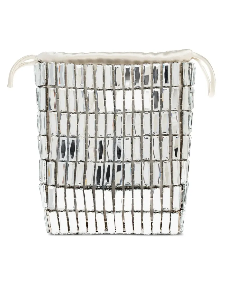Self-Portrait Silver Crystal Mini Bag Silber