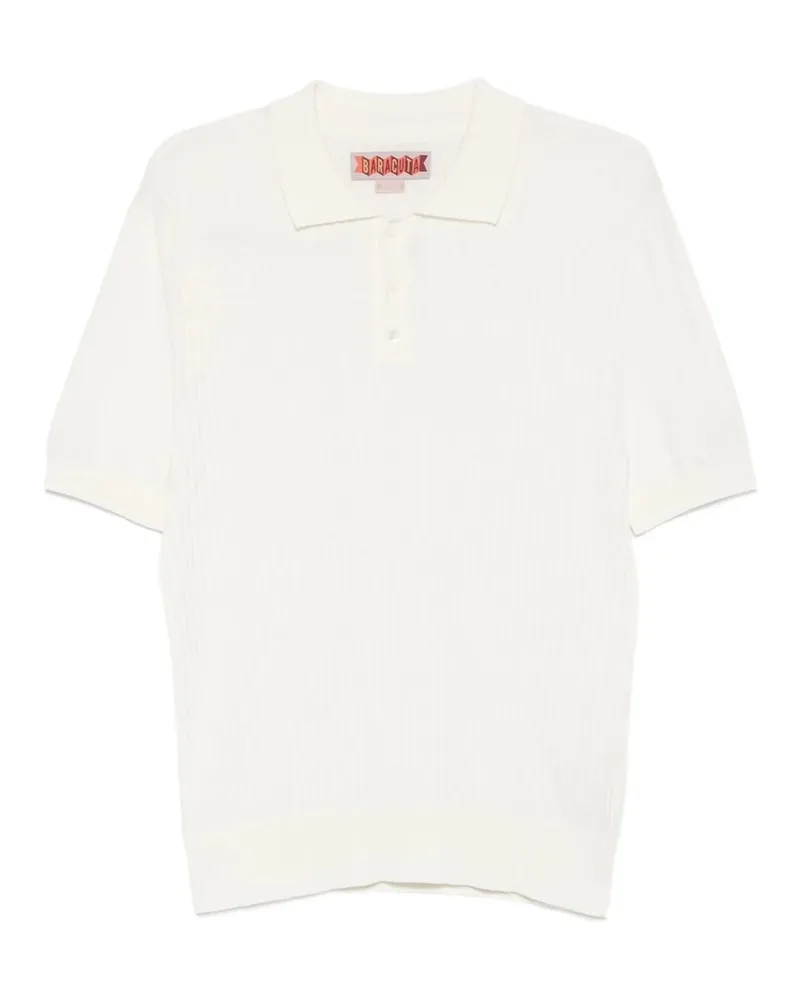 Baracuta Pattern Stitch ss Polo Weiß