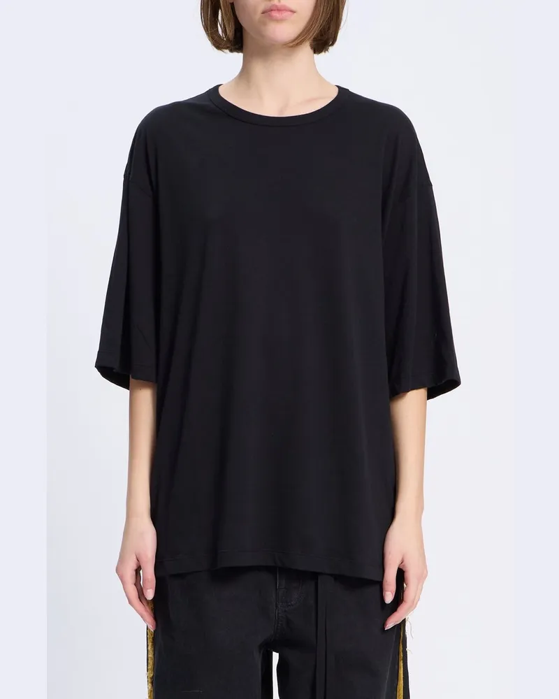 Ann Demeulemeester Aga High Comfort Fit T-shirt With "les Fleurs du m Schwarz