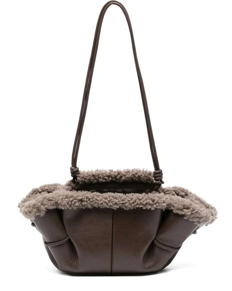 HEREU Arta Mini Curly Shearling Trims Braun