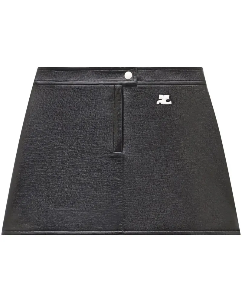 Courrèges Reedition Vinyl Mini Skirt Schwarz