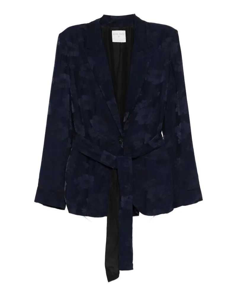 forte_forte Giacca Destrutturata Jaquard Fluido Bouquet Schwarz