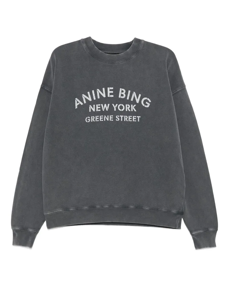 Anine Bing Miles Sweatshirt ny - Washed Black Schwarz