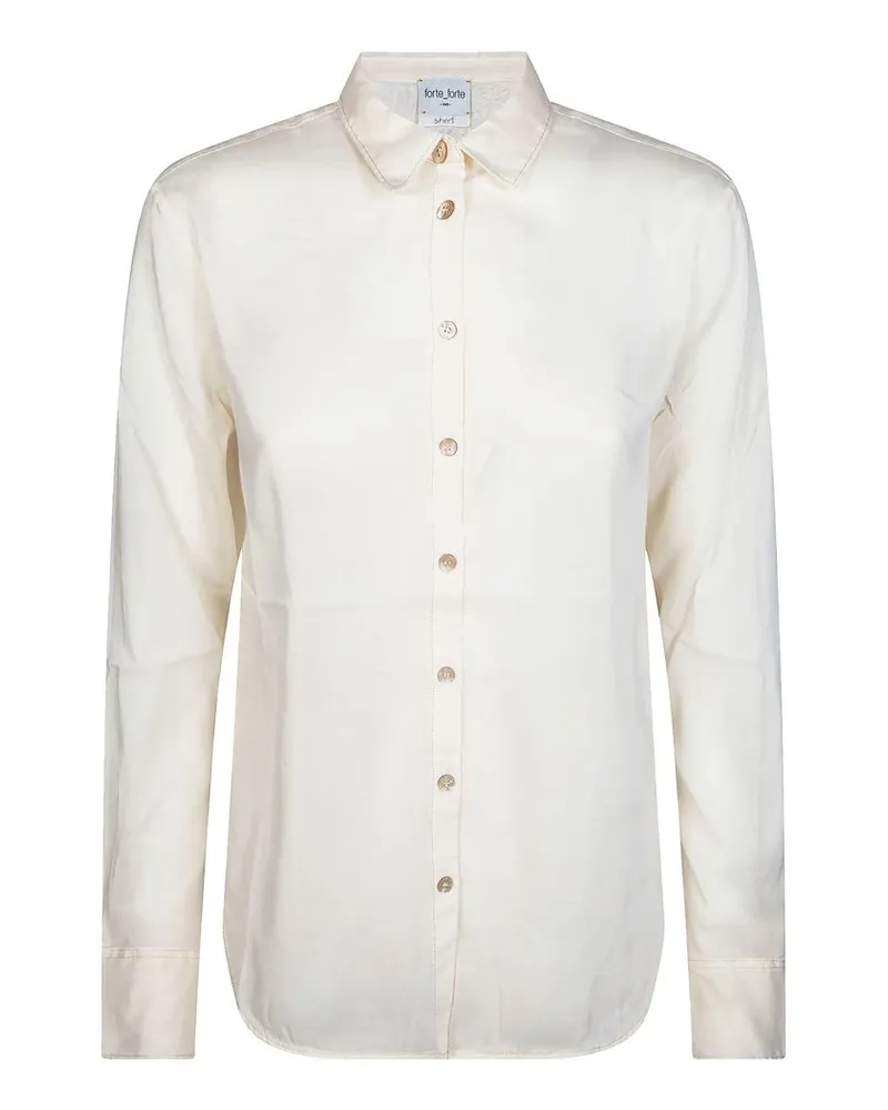 forte_forte Camicia Regular Voile Cotone Seta Weiß